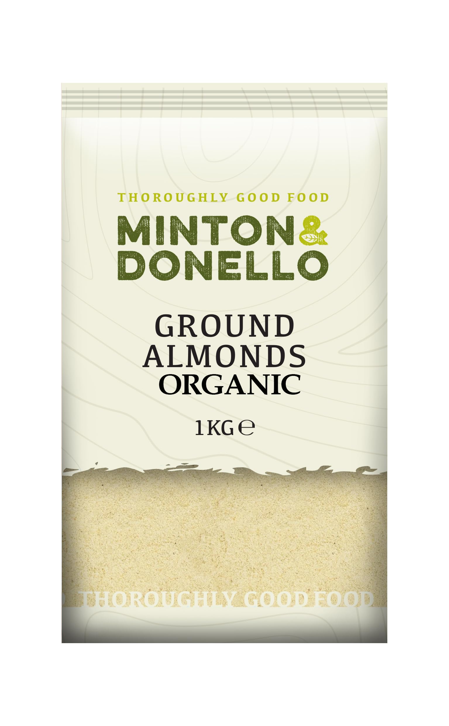 Minton & Donello 1Kg Organic Ground Almonds - GMO Free, High Fibre, Baking Ingredient