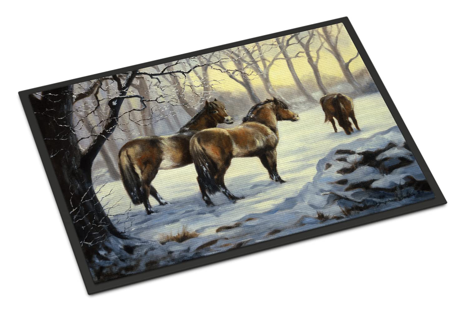 Horses in Snow Doormat