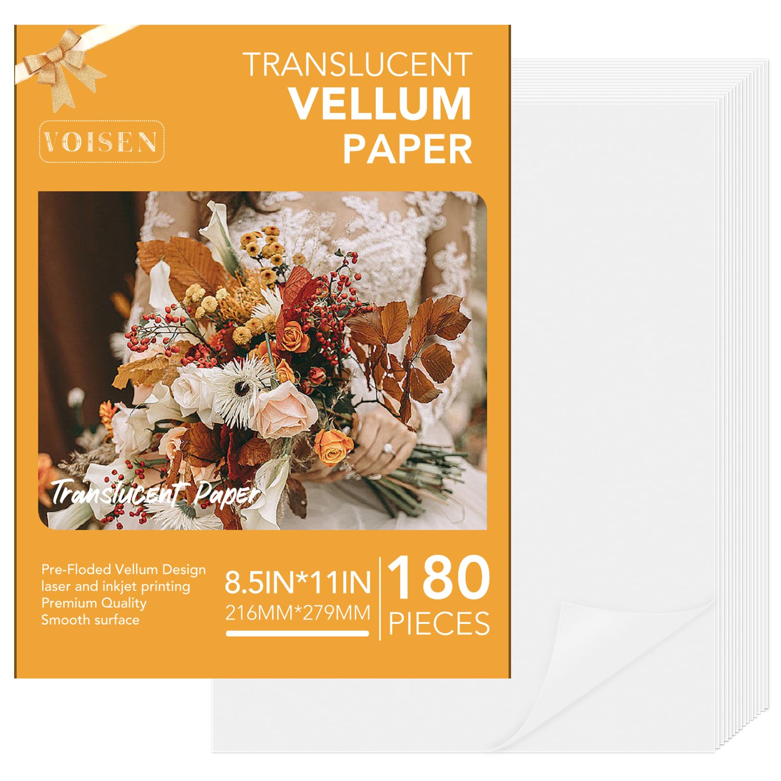 Translucent Vellum Paper,180 Sheets 8.5 X 11 Inches