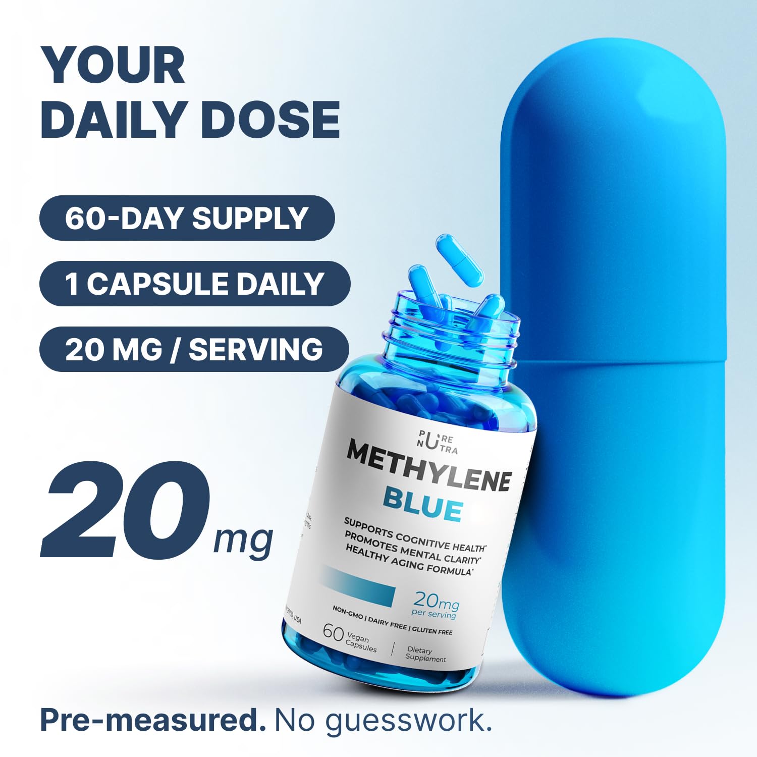 Ultimate Methylene Blue Capsules, USP Grade, 20mg Per Serving, 60 Capsules — Amazon image 11