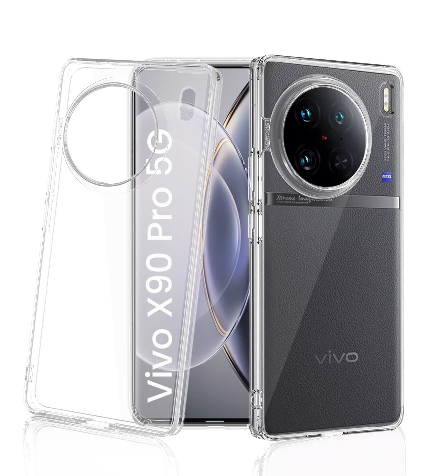 Golden Sand for Vivo X90 Pro 5G Back Case - Ice Crystal Hybrid