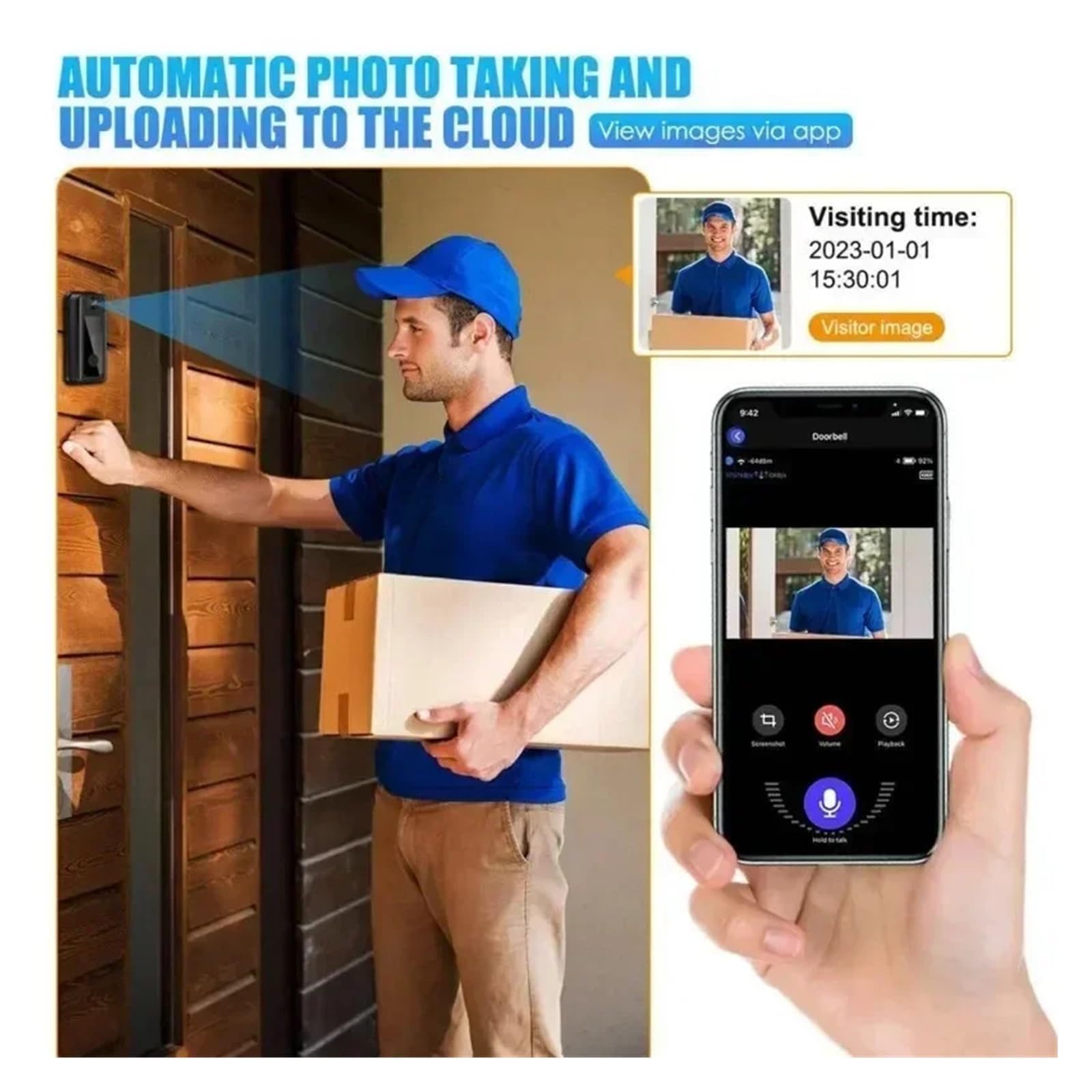 Caméra de Sonnette vidéo WiFi sans Fil