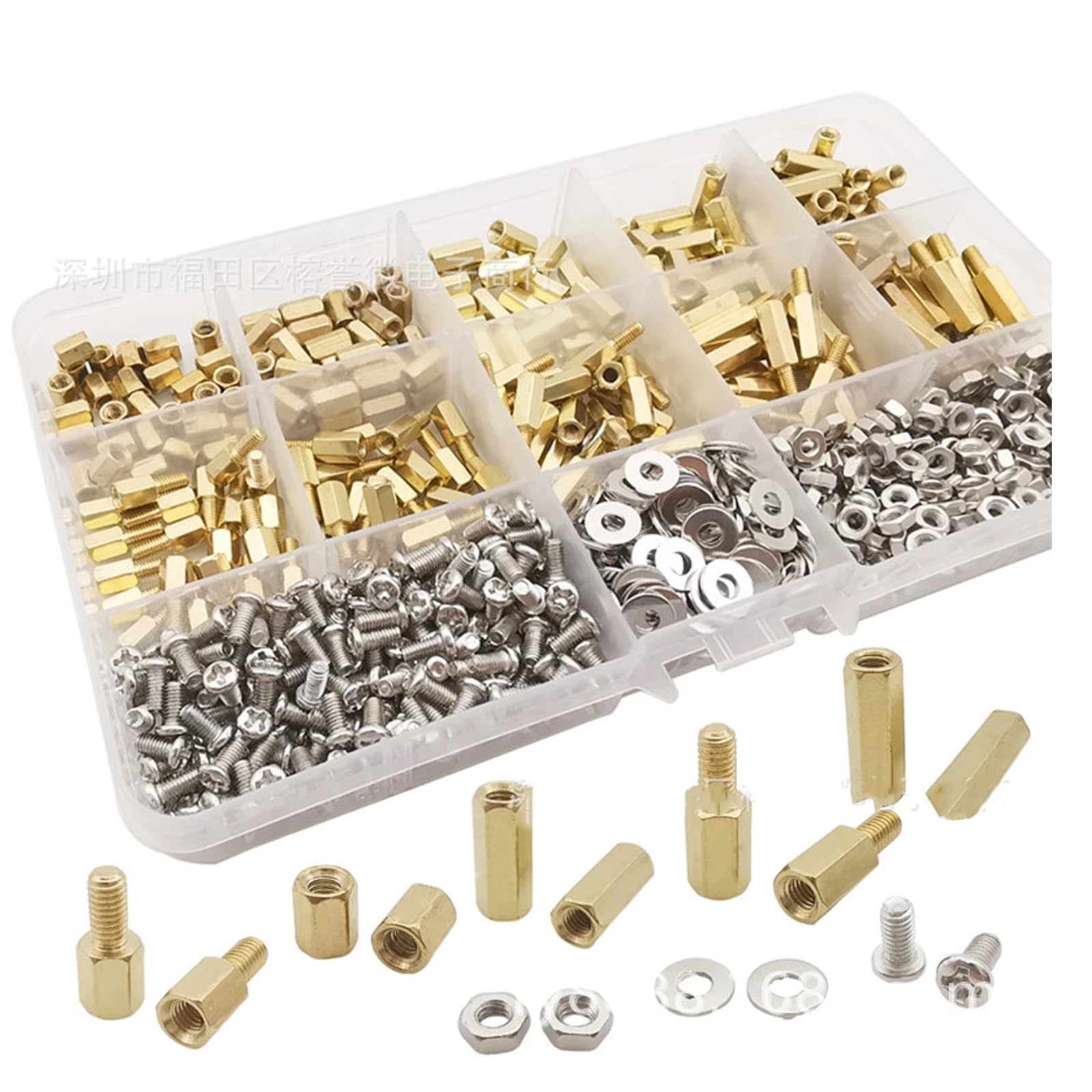 910pcs M3 Spacer Hex Spacer Sleeves Board/Boards Male Female Threaded Standoffs Screws Nuts Brass Hex Screw Nut Assortment Kit for Motherboard - Image 4