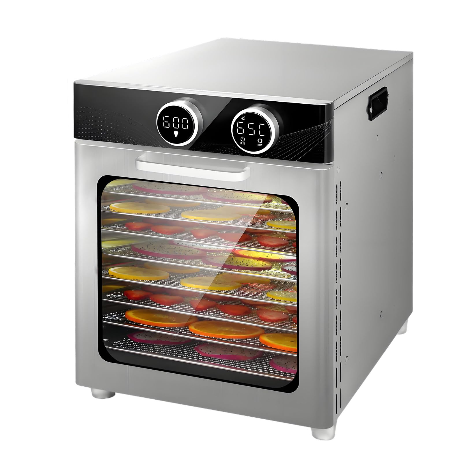 Essiccatore per Alimenti 1200w, Essiccatore Commerciale, Macchina Liofilizzata a 6-12 Strati, Temporizzazione: 24 Ore, Temperatura: 30-90 ℃, per Frutta, Verdura, Carne e Pesce 8-Floors