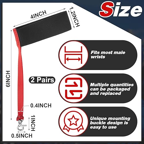Miniatura 3 de 2 pares de correas deportivas para guantes de invierno, correa elástica para guantes de esquí, correa de clip con botón de metal para colgar guantes