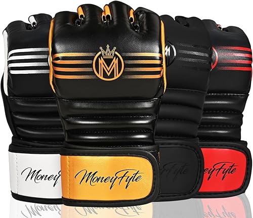 MoneyFyte Crown - Guantes de artes marciales para hombres y mujeres, guantes de boxeo para artes marciales, guantes de lucha y kickboxing UFC