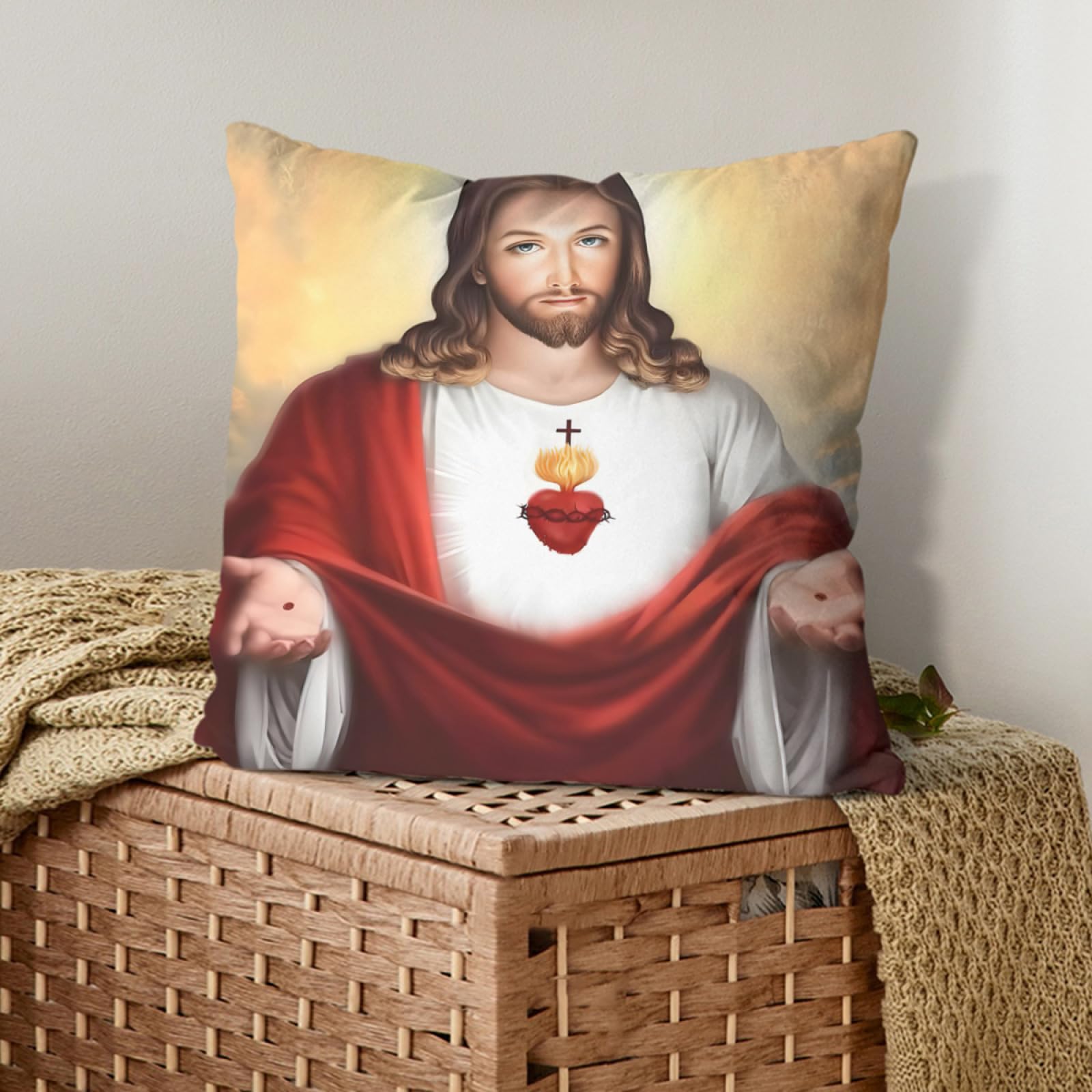 Amazon.com: Conank Jesus Pillow Case with Hidden Zipper Cozy Soft