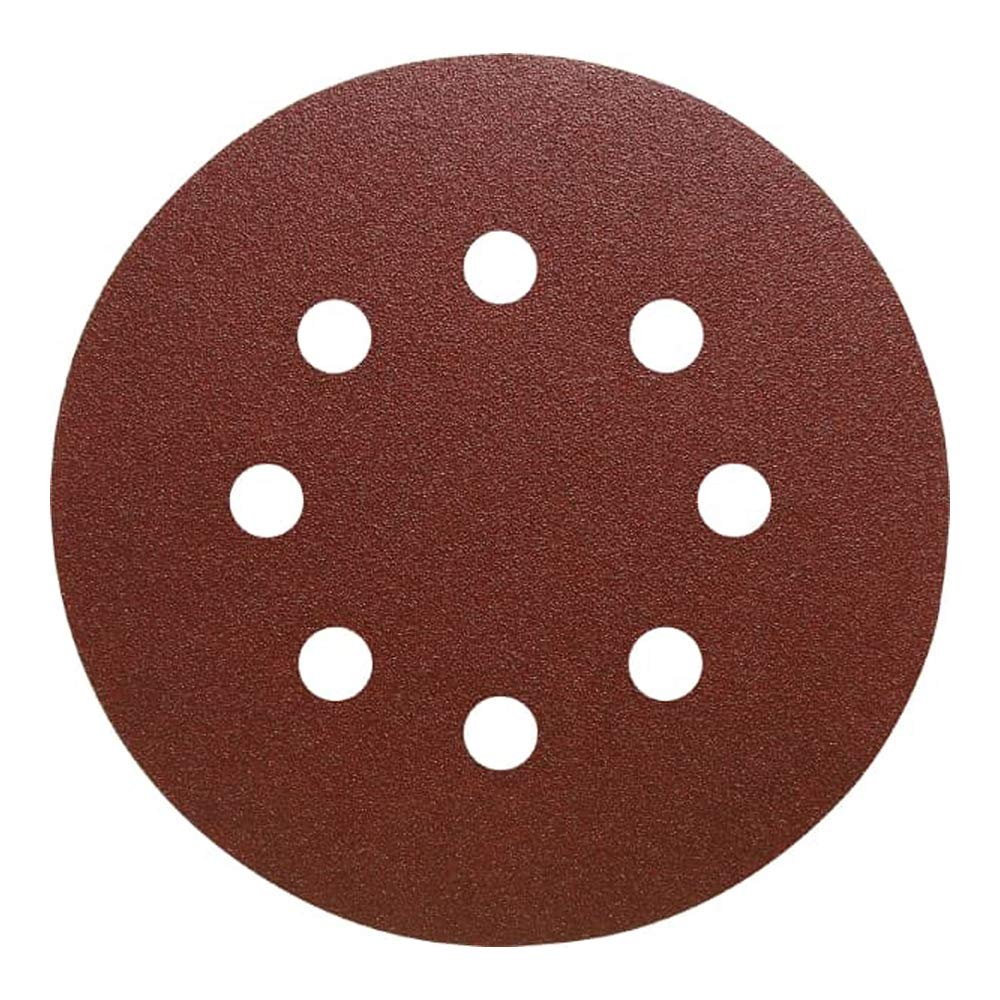 342418 PS 22 K - Dischi con supporto in carta, con velcro, per legno, metallo, universale, forma forata GLS74, grana 60, diametro 150 mm, 50 pezzi