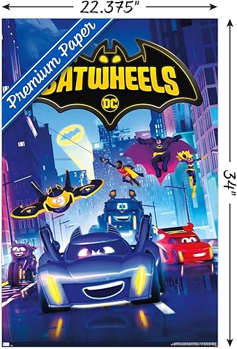 Miniatura 3 de Trends International DC Comics TV Batwheels - Póster de pared de arte clave, 34 pulgadas de largo x 22.4 W, versión premium sin marco