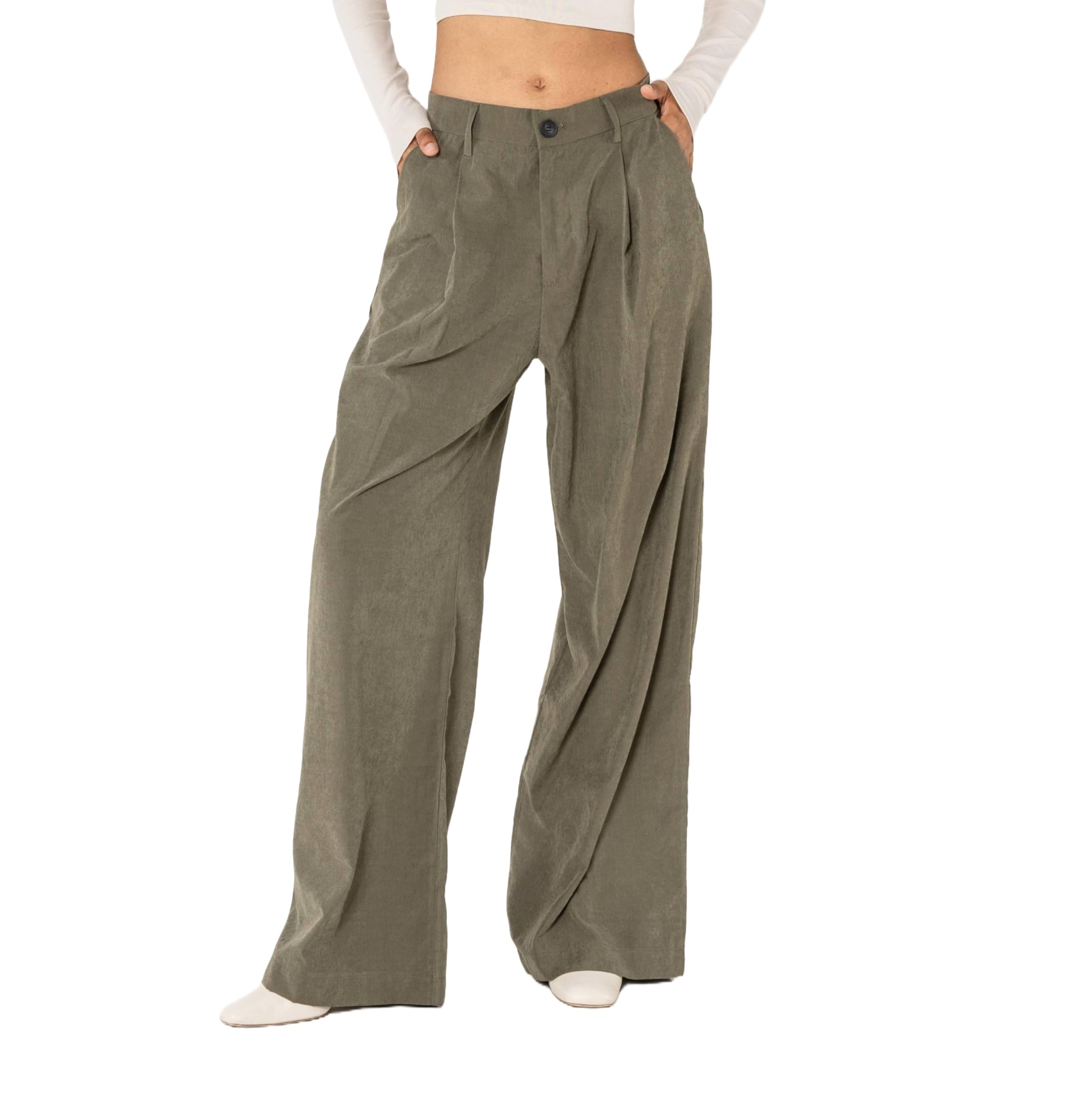 Nina Carter K901 Pantalon large élégant pour femme – Pantalon palazzo fluide en tissu léger jambe large pantalon de début de saison