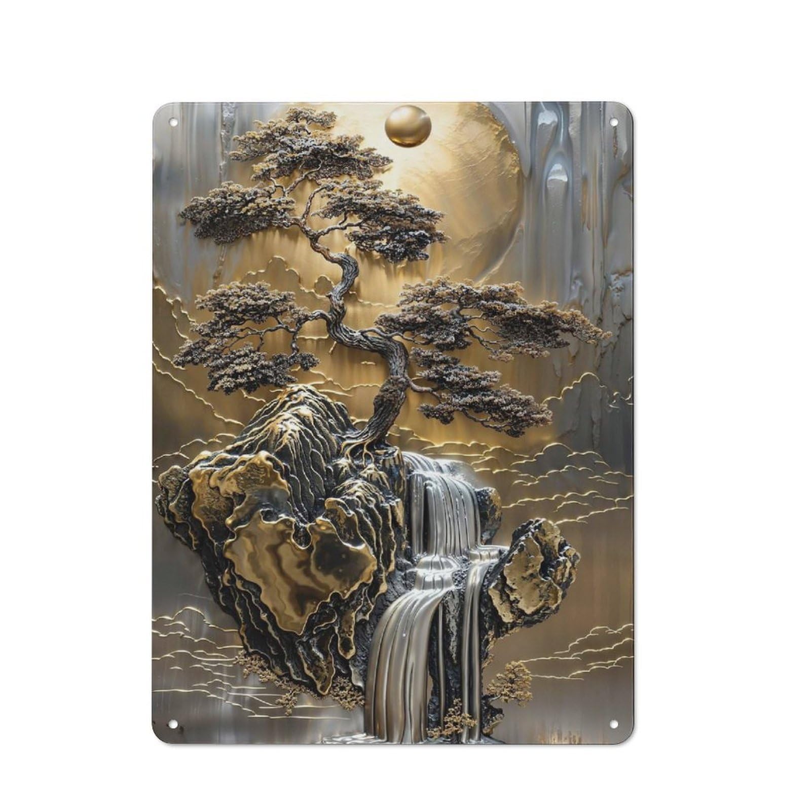 Precious Bonsai Tree Dream Metal Wall Plaque, Easy to Hang Plaque for Garage, Shed, Workshop Or Hobby Room, 40x30cm