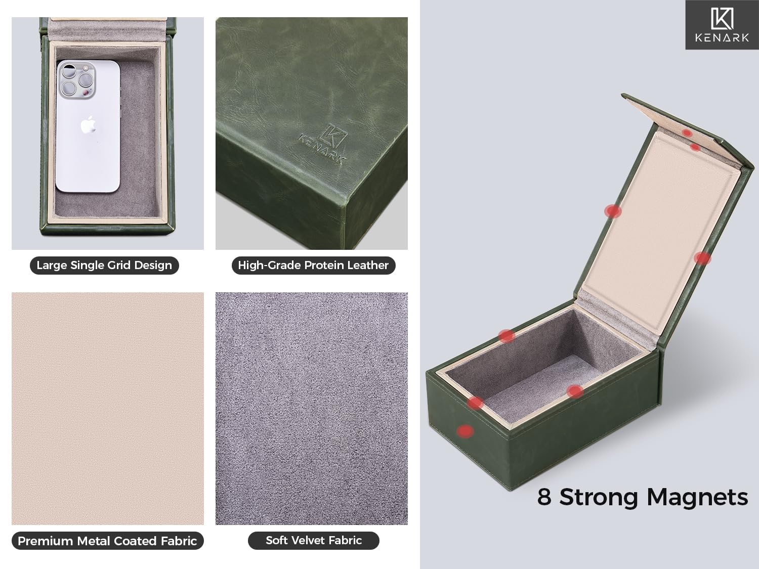 KK7-DG Faraday Protector Box, Signal Shielding, Anti-Theft Car Key & RFID Blocker for Vehicles - Compact Design(Aqua Green)