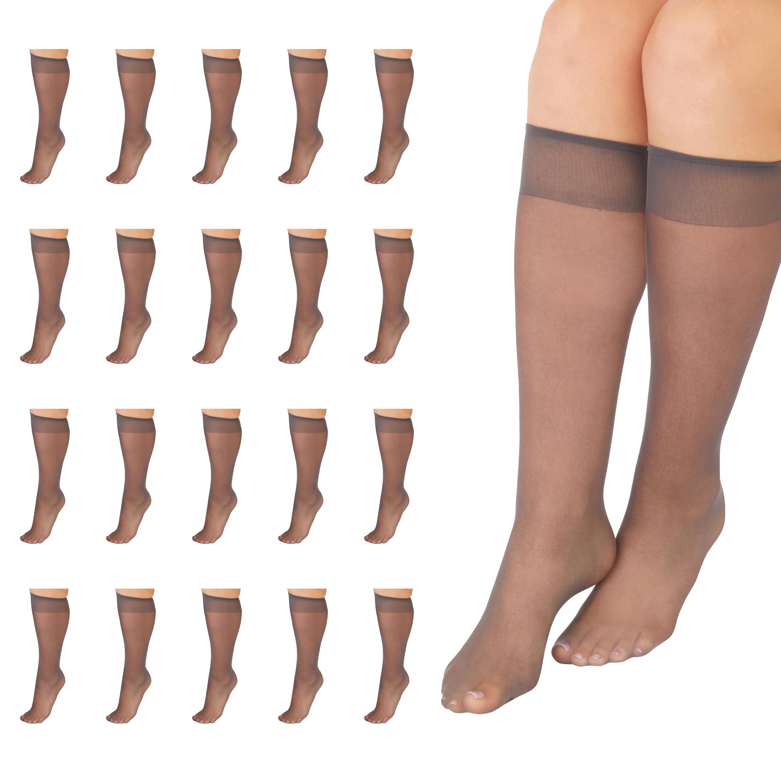 L'eggs Everyday Knee-Highs, Sheer Toe Plus, 100% Nylon, One Size