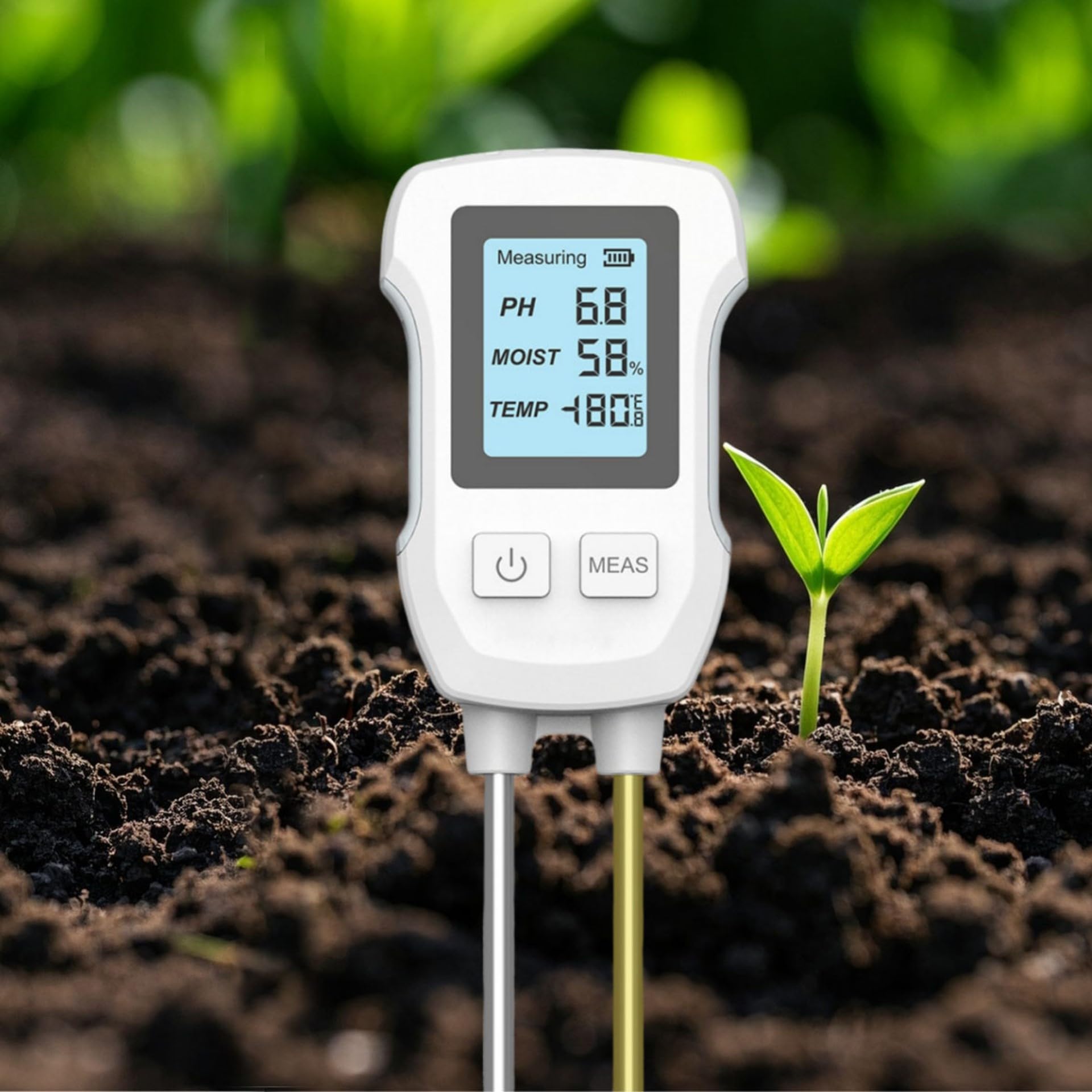 3-in-1 pH-Bodentestgerät, Säure-Basen-Bodentest für Pflanzen, Garten und Rasen