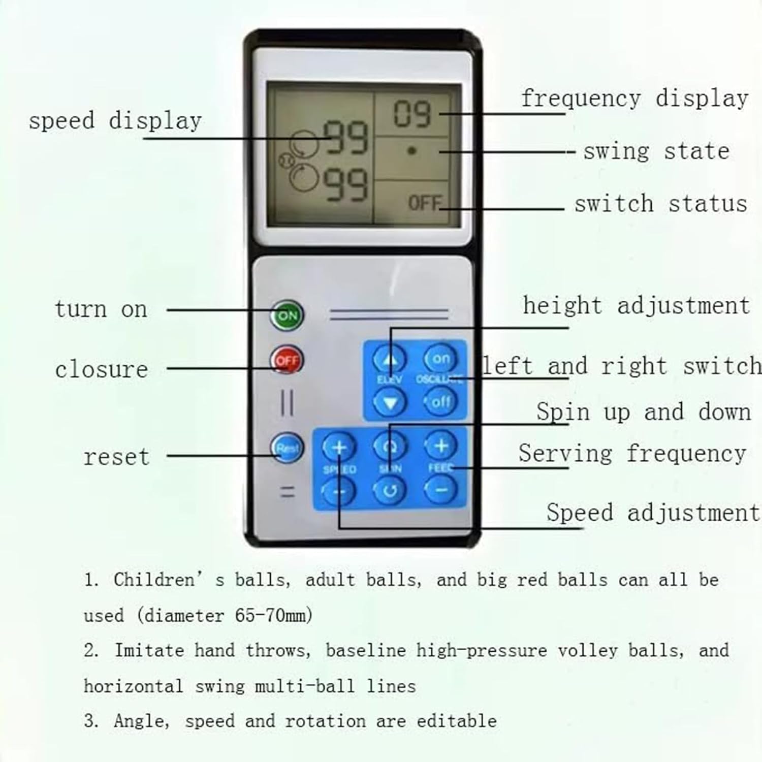 Portable Tennis Ball Machine, Three-Position Adjustable Pull Rod, Dual-Mode Control, Remote Control and Mobile Phone Control, No Worries for Single Person Training