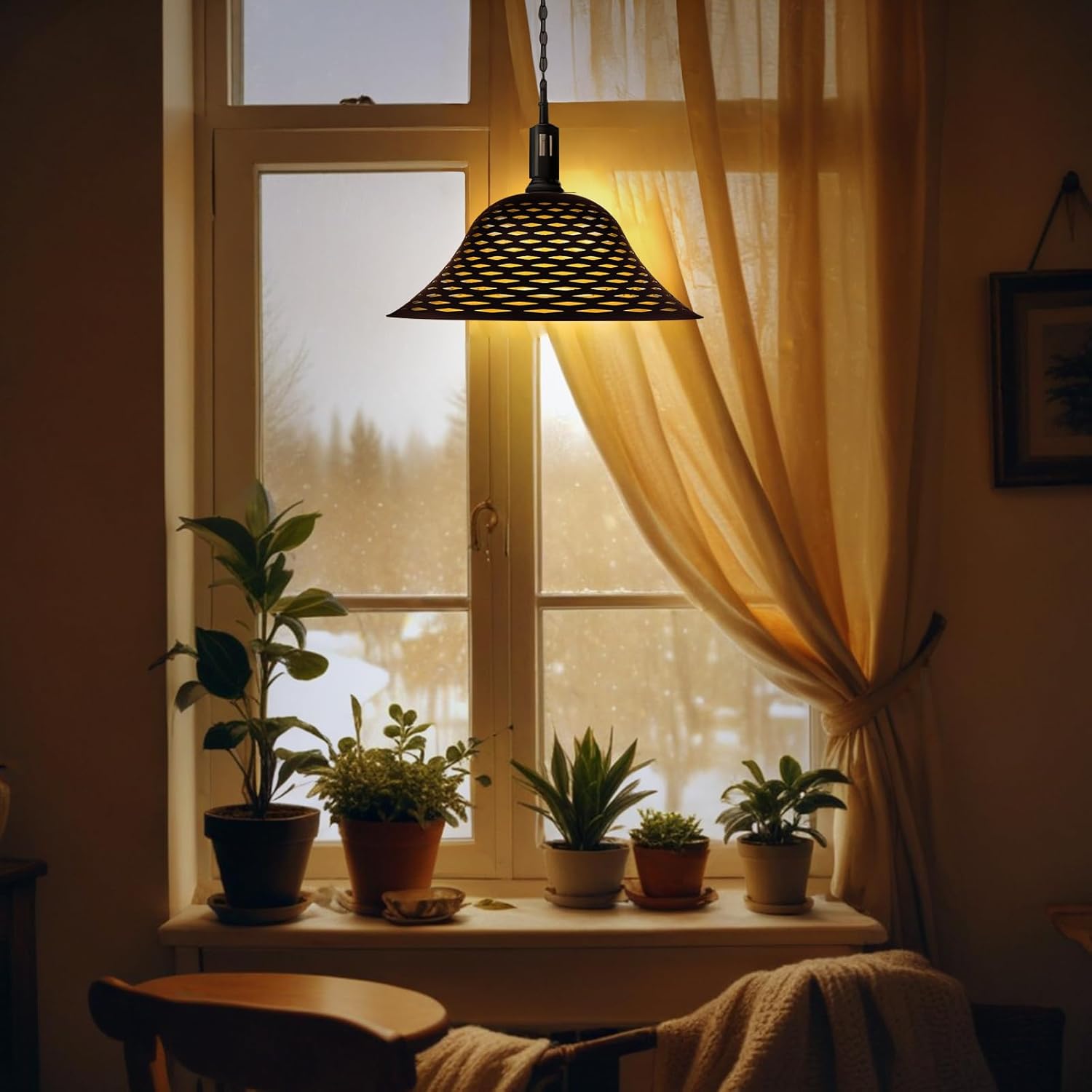 ALUCSET Floor Lamp Shade Replacement for Floor Lamp Shade - Ceiling Fan Replacement Globes 12.2x4.9x7.5 Inches Fitting Opening 1.65" Etching Lozenge Metal Lamp Shade (Black Gold)