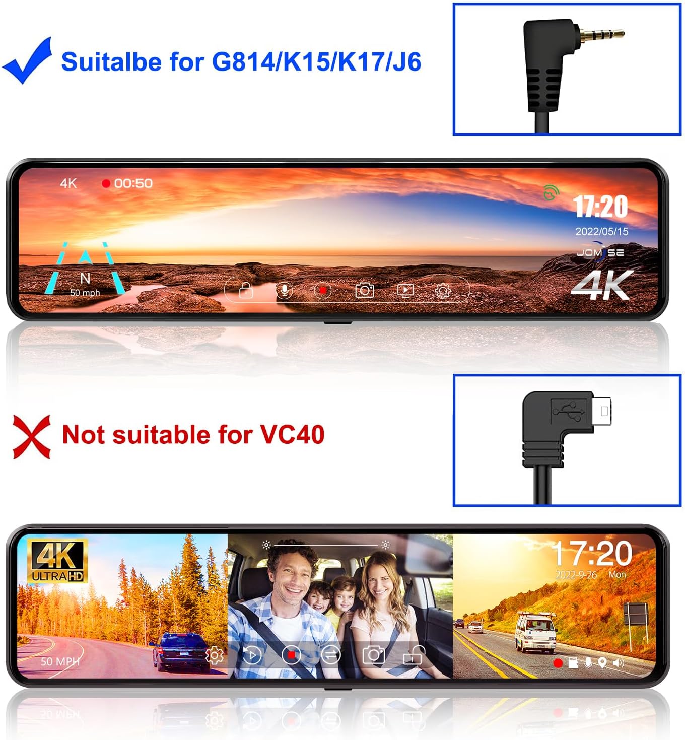 Image showing compatibility with G814/K15/K17/J6 and incompatibility with VC40