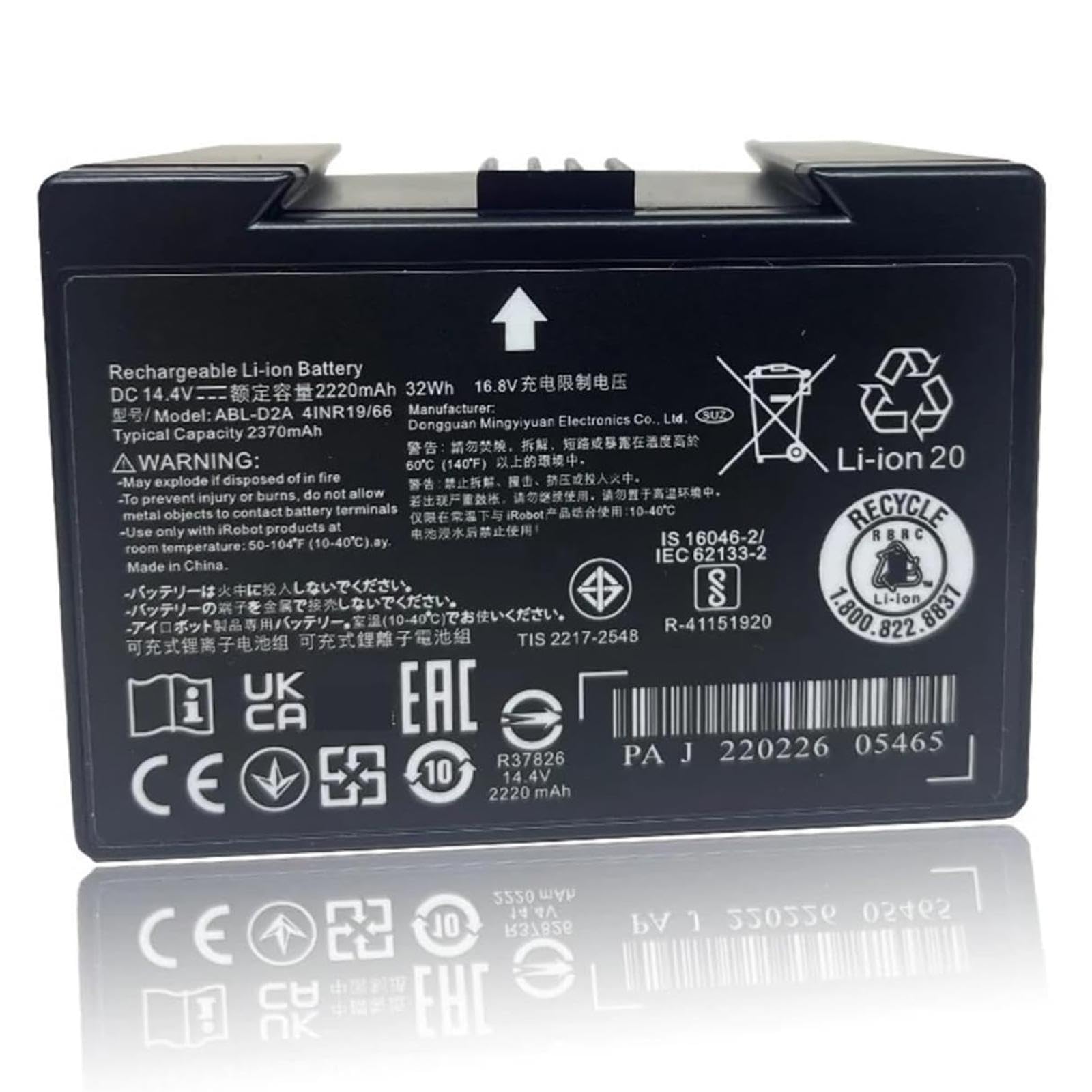 2220mAh Ersatz Akku für iRobot Roomba Staubsauger I3, I4, I6, I7, I7+, I8, E5, E6, J7, J7+, J7550, I4, I4+, I4150, I8, I8+, I8550