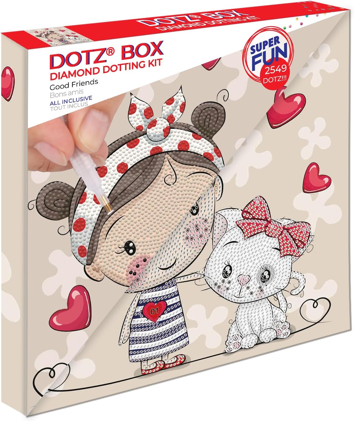 DIAMOND DOTZ Good Friends Dotz Box Love Diamond Painting Kits for Adults - Diamond Art Kits a Relaxing Creative Craft Kit with Dotz Gems 11"x11"