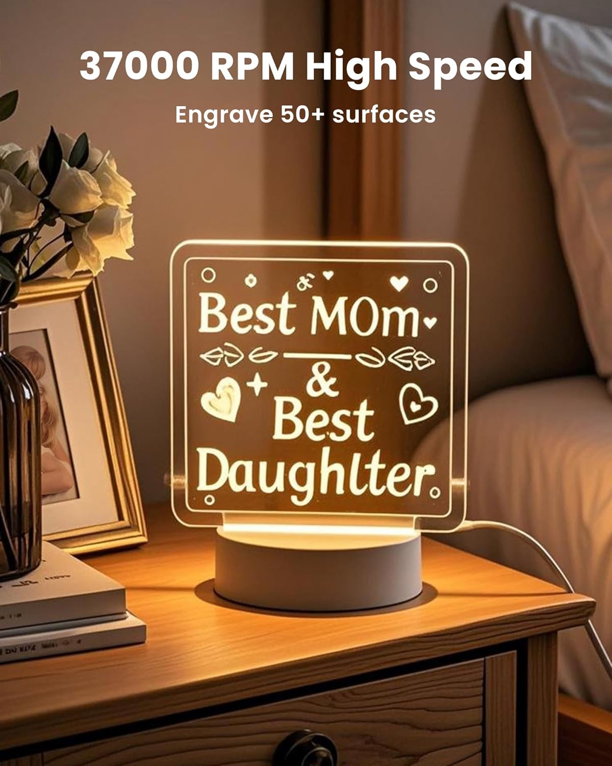 HARDELL Engraver Pen, Cordless Rechargeable Engraving Pen for Metal, Wood, Glass and Plastic- Engrave 50+ Surfaces - 37000RPM - Beginner Friendly - 6 Carving Bits & 4 Stencils