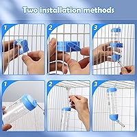 Vista 3 de PStarD Moon - Botella de agua para animales pequeños, conejito, hámster, cobaya, conejo, chinchilla, jerbo, marmota, ardilla (2.7 onzas)