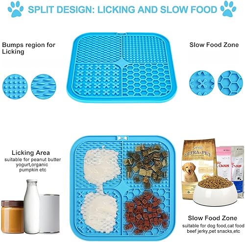 Miniatura 3 de FANDENINI Alfombrilla para lamer perros y gatos, comedero lento para perros, alfombrillas para lamer con ventosas para aliviar la ansiedad del
