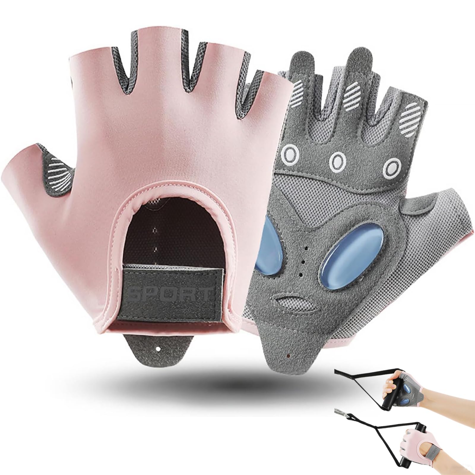 women workout gloves crossfit gym, anti slip silicone palm design, fingerless breathable fitness gloves, enhanced grip & wrist support for women (m)