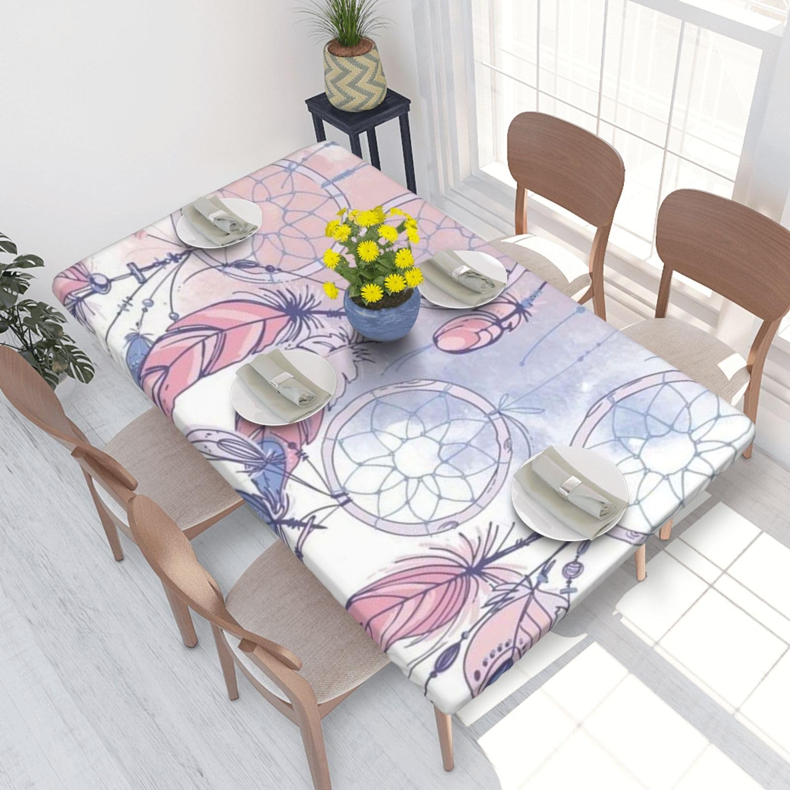 BNVSADC Native American Dream Catcher Printed 4FT Tablecloth 122x76 CM Polyester Kitchen Water Resistant Table Cloth Dining Table Decoration Table Covers