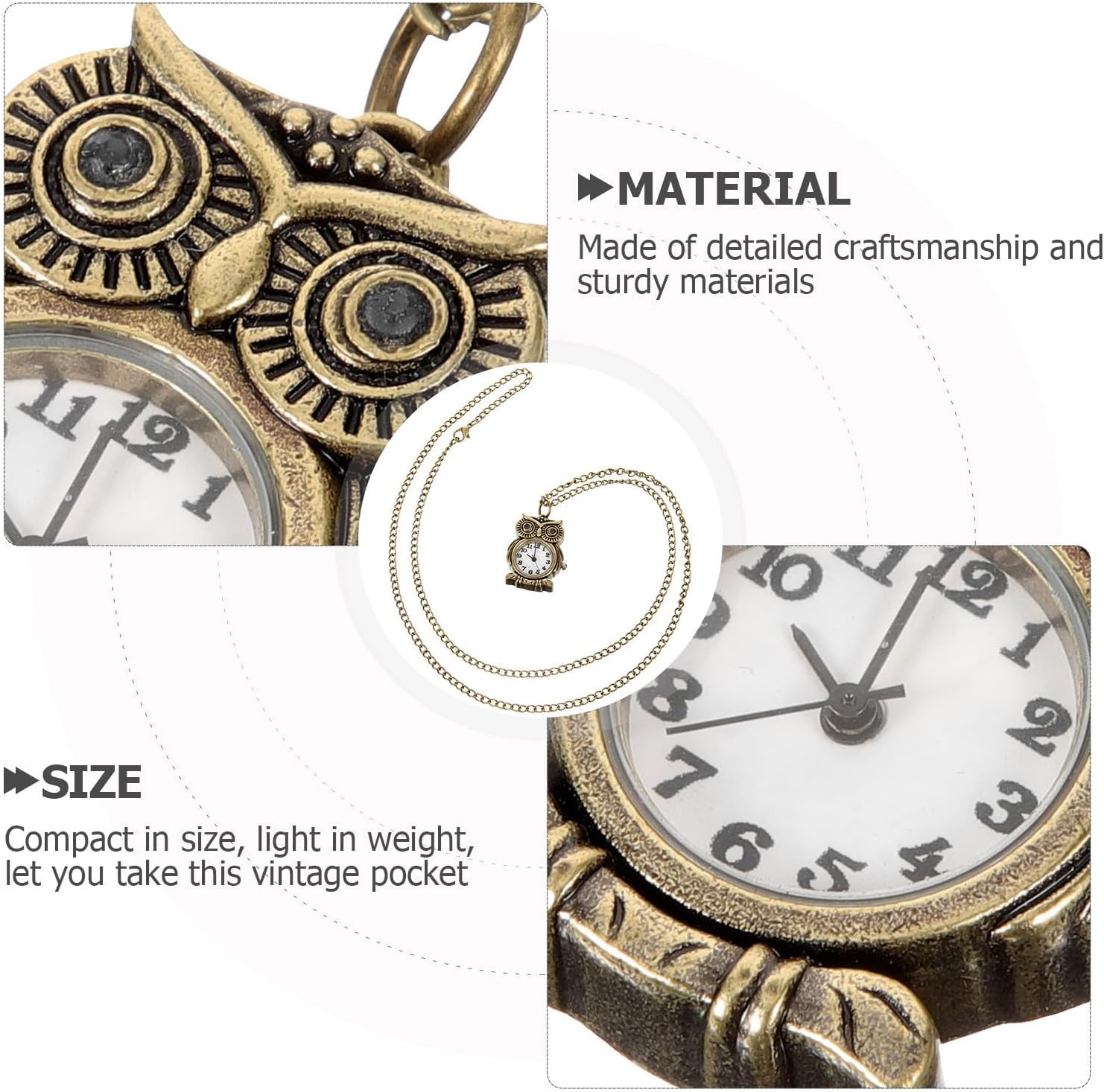 Vintage Owl Pocket Watch for Men and Women, Metal Retro Design with Precise Timing and Easy to Carry, Unique Antique Style Suitable for Attending Parties and Weddings