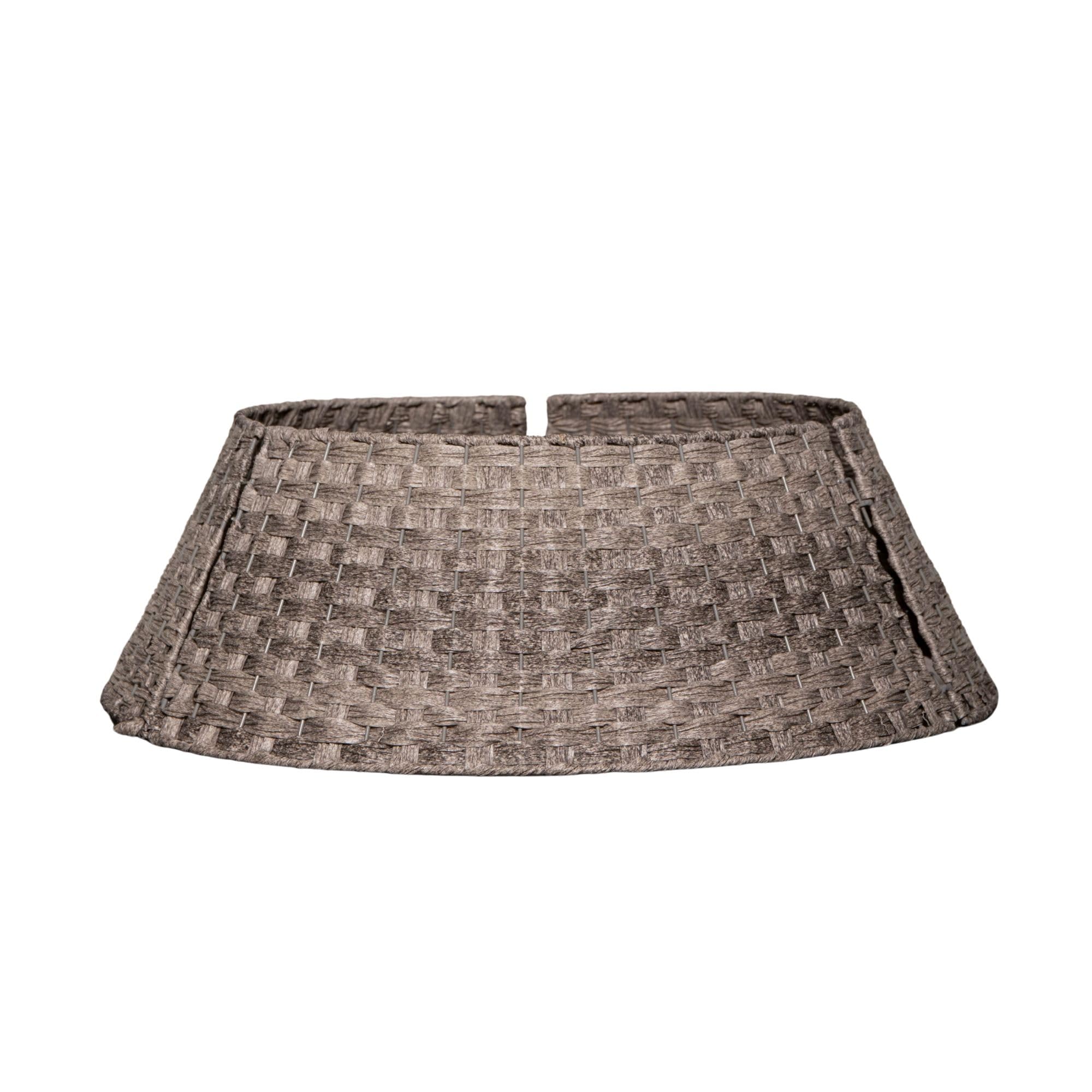 Samuel Alexander Christmas Tree Skirt - Grey Plastic Wicker Rattan - Extra Large