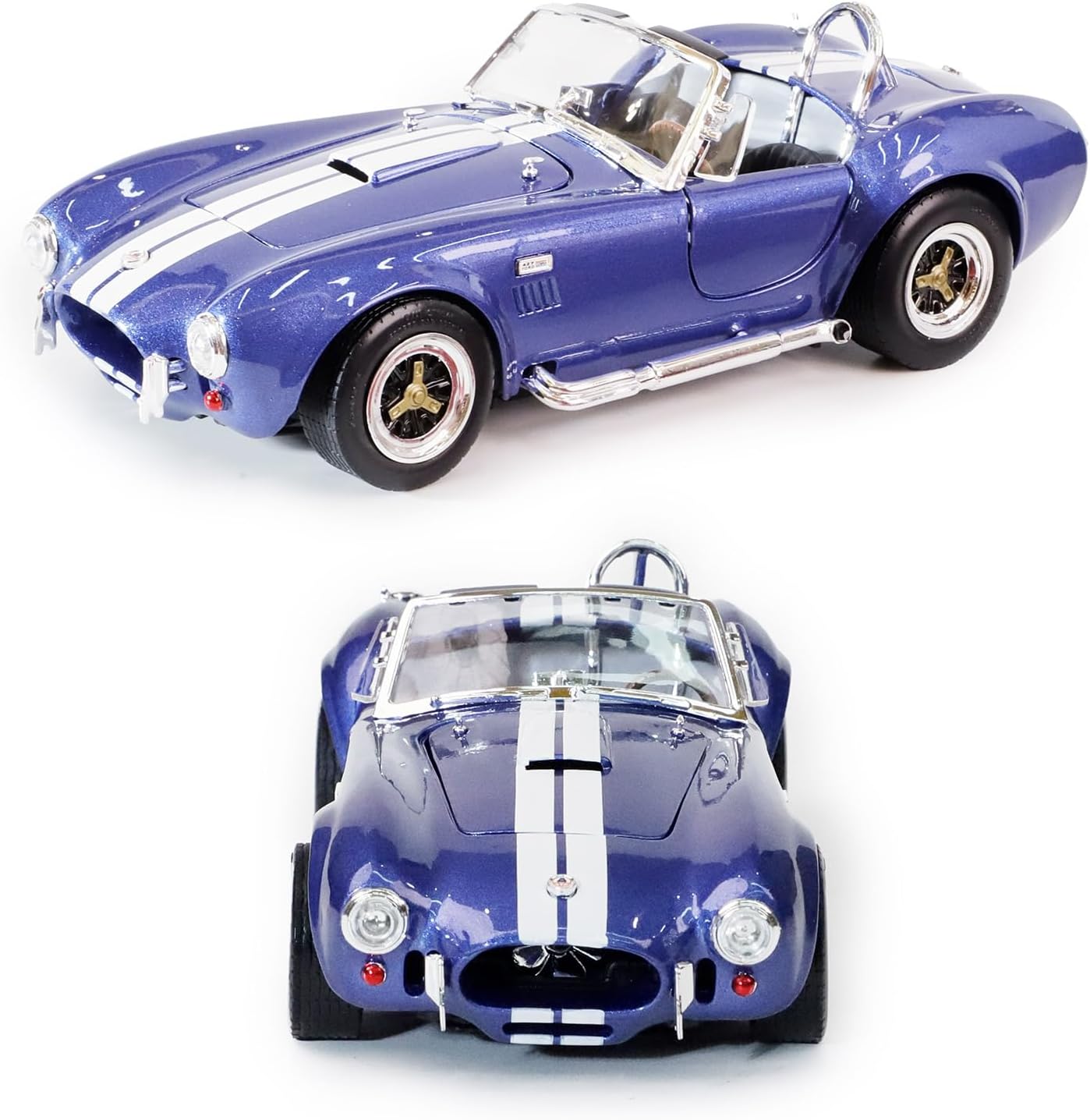 1964 Shelby Cobra 427S/C 1:18 Diecast - 7.0L V8 Semi-Competition | Opening Doors, Steering Linkage, Premium Gift Box | Ages 14+,Blue - Image 5
