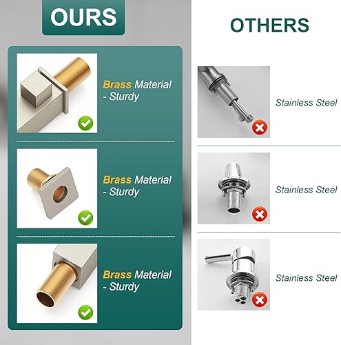 Miniatura 7 de Hoimpro Juego de grifo de bañera negro mate, grifo de bañera de latón con boquilla romana de cascada de latón con válvula, 3 agujeros de llenado de