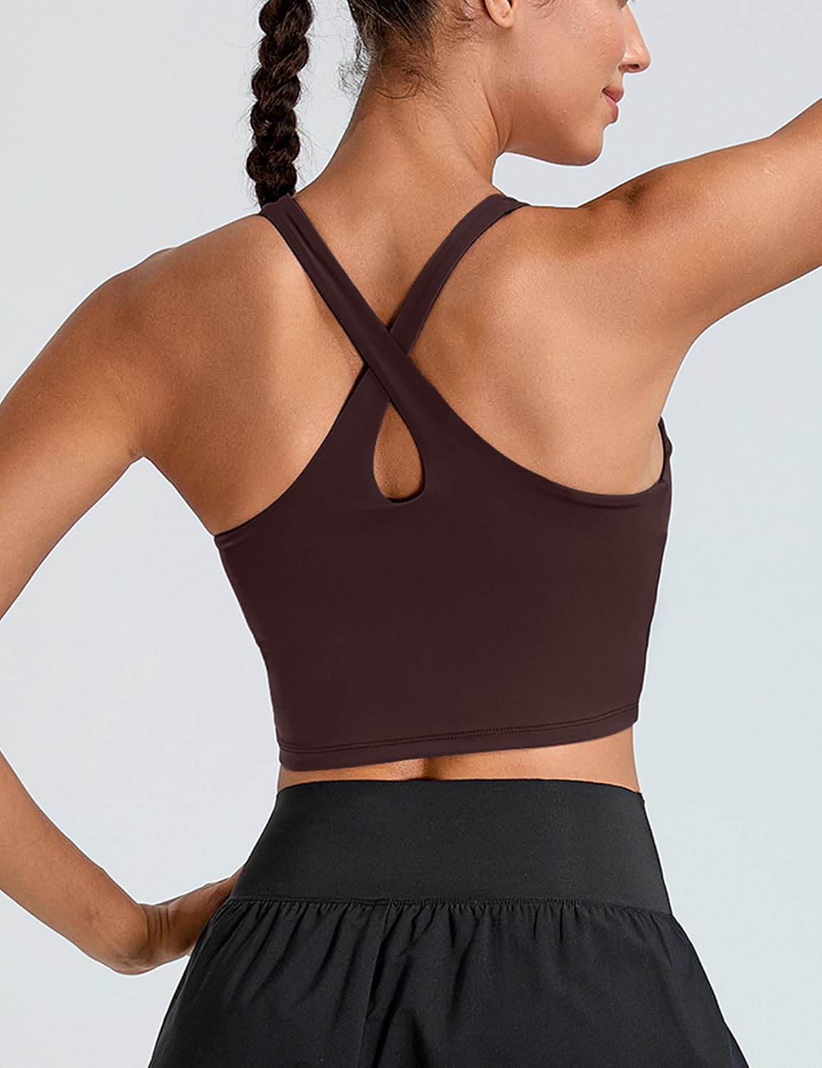 BMJL Women's Workout Tank Tops with Built in Bra Athletic Sports Crisscross Back Summer Going Out Clothing 2025 - Image 2