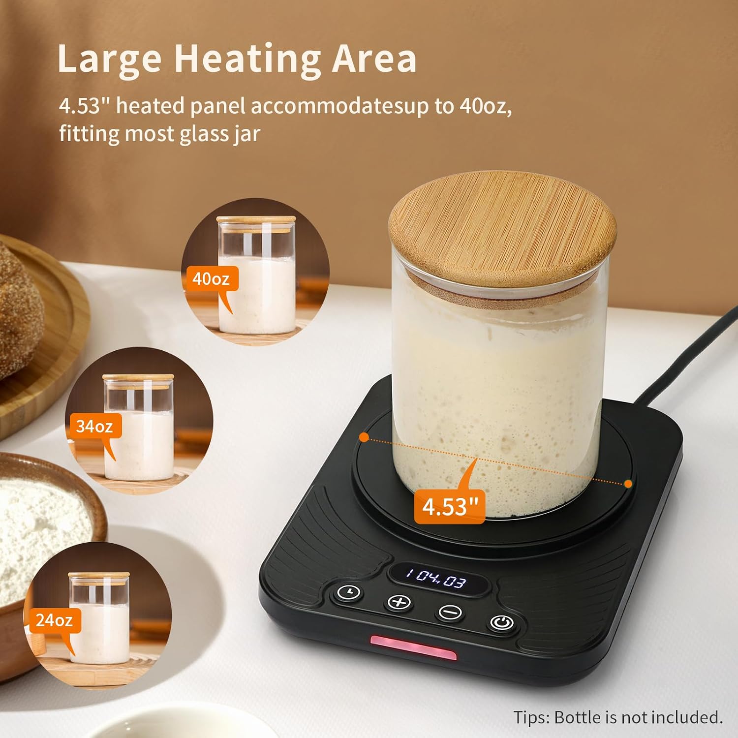 VOBAGA Sourdough Starter Warmer, 70-110°F Control Heating Pad for Bakers