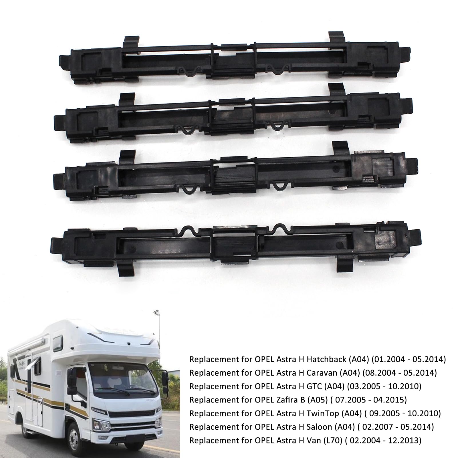 4 PCS Dachträgerabdeckung Schienenverkleidung Formklappe, Zierleiste für Dachgepäckträger-Abdeckung, Kompatibel mit Vauxhall Opel Astra H Zafira B, 5187915, 13125723, ‎518791