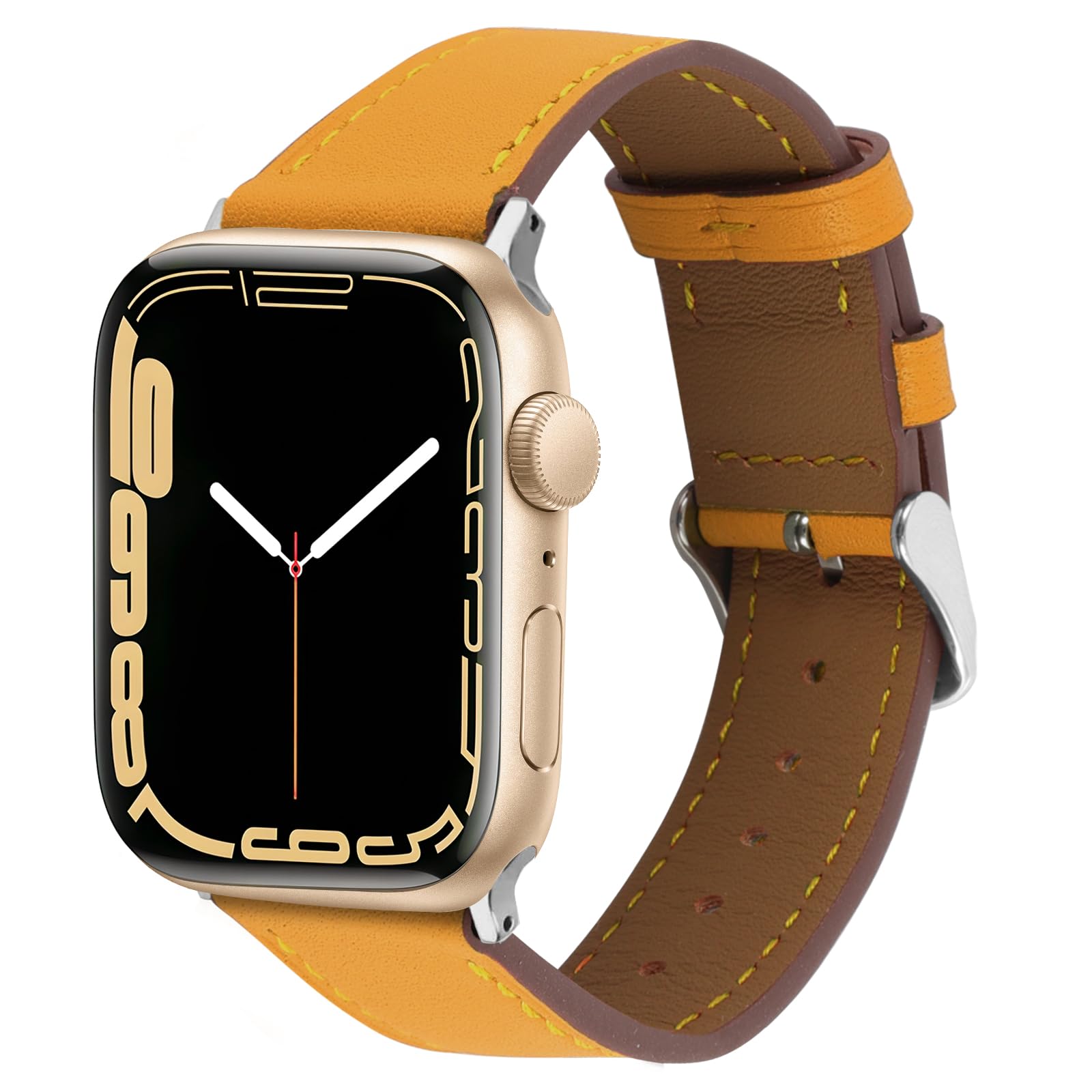 Wear-resistant Italy Genuine Leather Bands Compatible with Apple Watch Band 38mm 41mm 40mm 42mm 44mm 45mm 46mm 49mm, Sweat-resistant Soft Leather Watch Band for Ultra 2/1 SE Serie 10 9 8 7 6 5 4 3 2 1