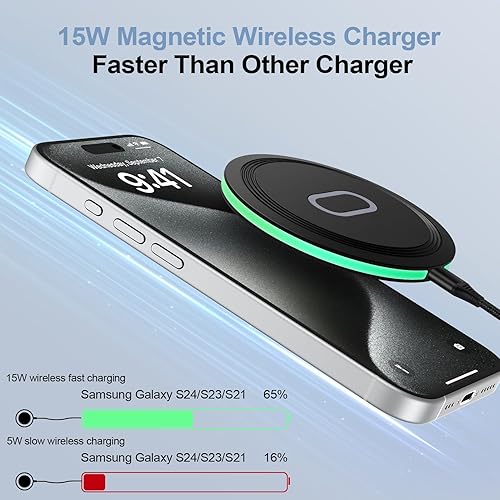 Miniatura 3 de Samsung - Cargador inalámbrico rápido, paquete de 2 unidades, 15 W, estación de carga rápida para Samsung Galaxy S24 UltraS23 FES22S21S20S10Z Fold