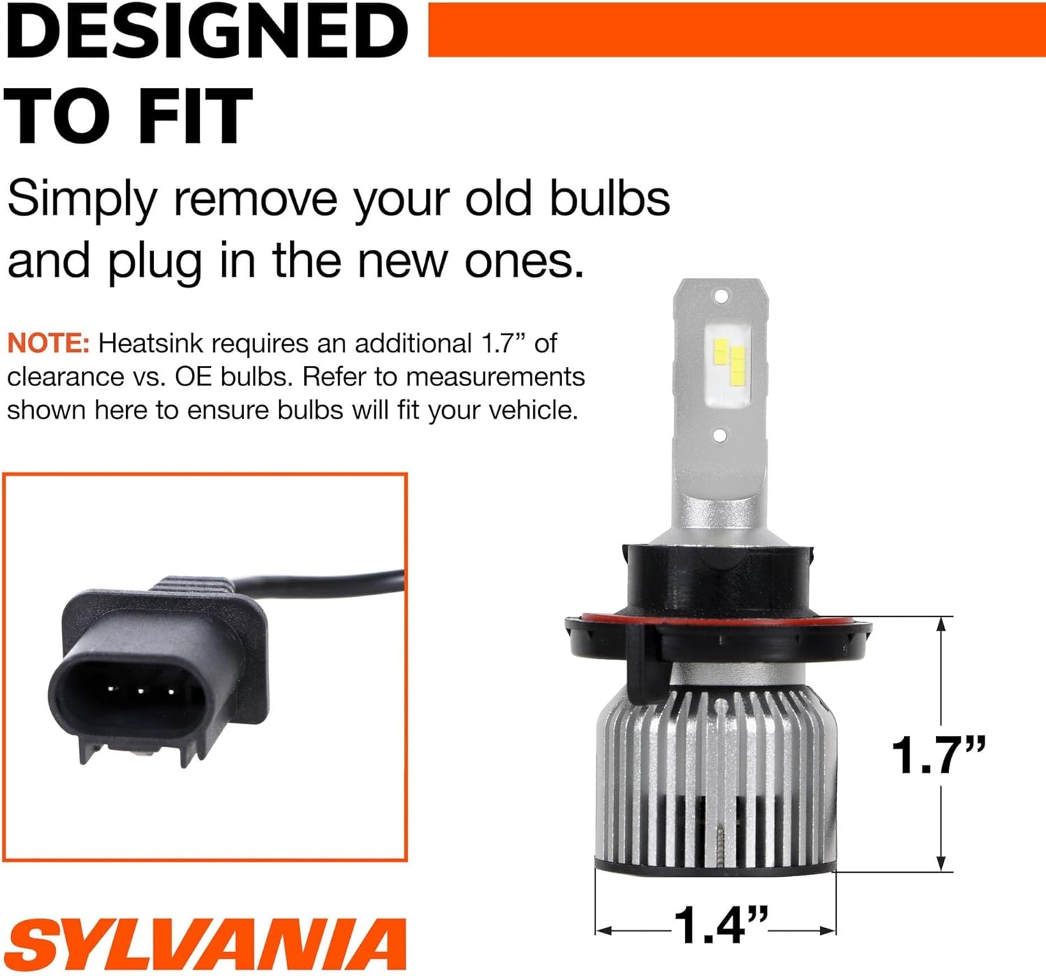 SYLVANIA H13 LED - Fog Lights For Cars and Trucks - Headlight Bulbs for Off Road Powersports - 6000k Cool White LED Light - Long-Lasting Bulbs - No Polarity - DIY Upgrade