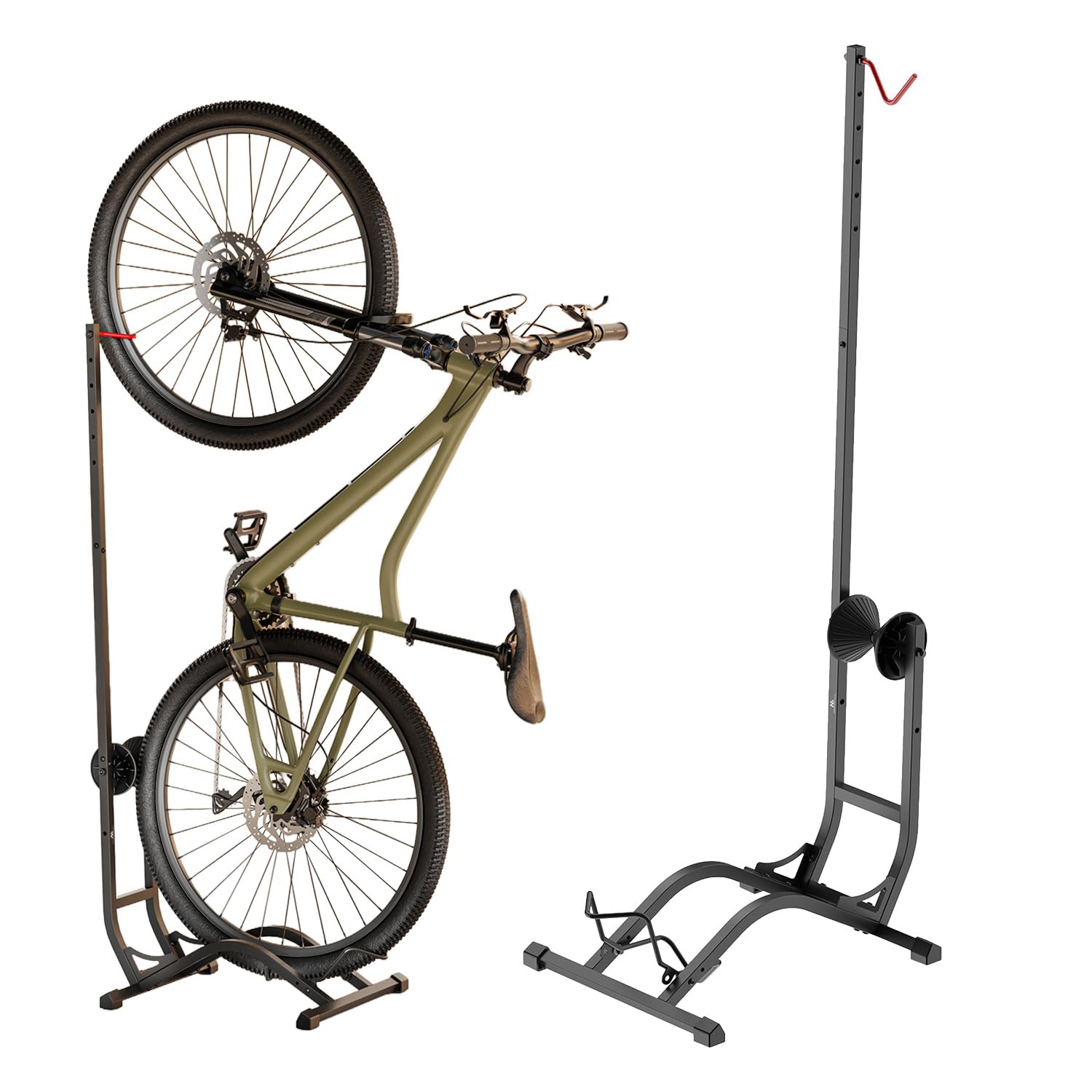 Maclean Freestanding Bike Rack | Load Capacity 35kg Vertical & Horizontal Storage Height Adjustable Steel Construction | Garage Basement Workshop Home