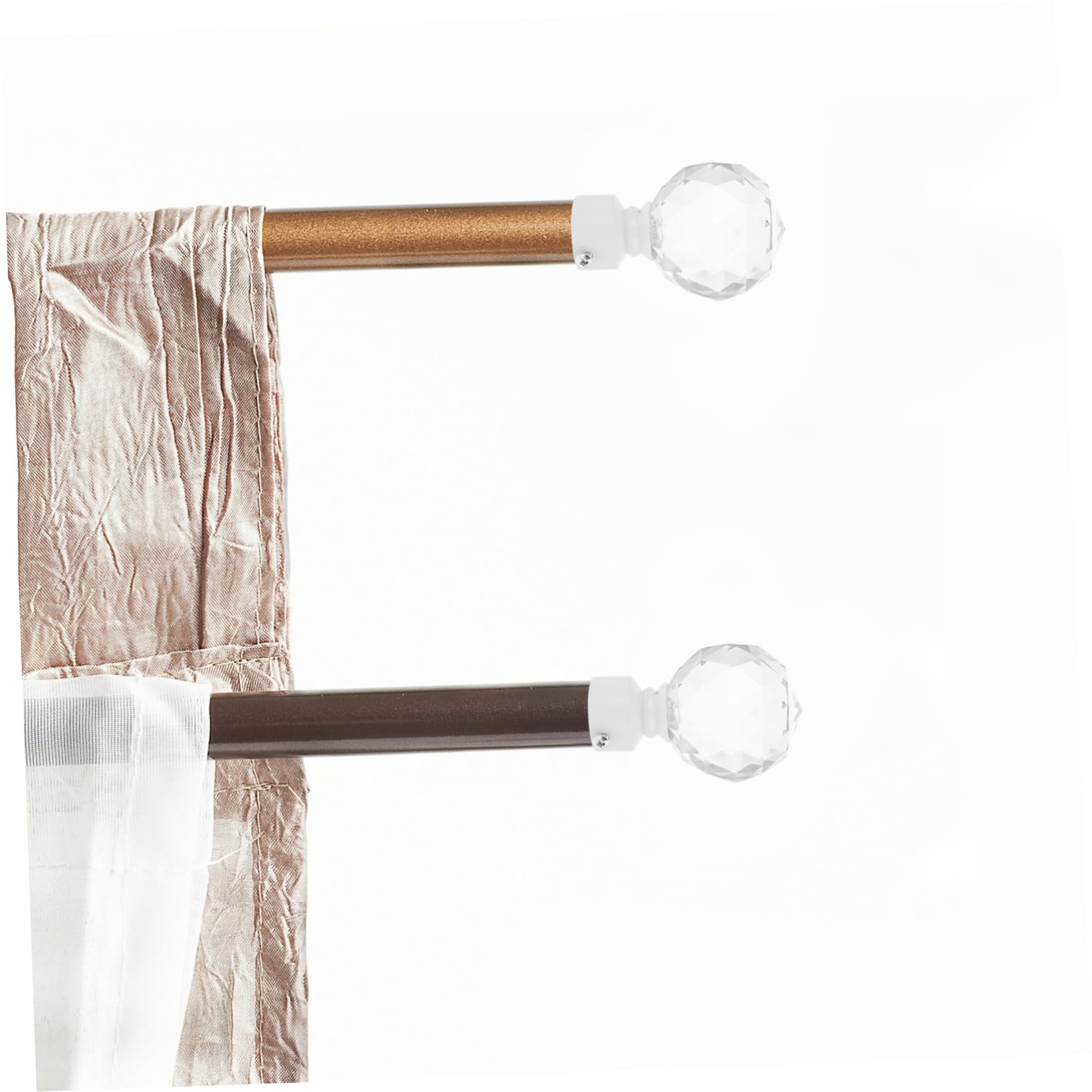 Alipis 2pcs Crystal Curtain Rod Finials Decorative Iron Ends for Home Decor Stylish and Practical Accessory Easy Installation for Various Curtains and