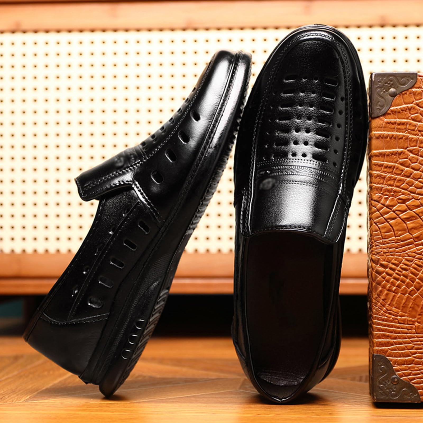 Mocassini da Uomo in Pelle Scarpe Eleganti | leggero, impermeabili, Traspirante, Oxford, Cerimonia, Formale, Business