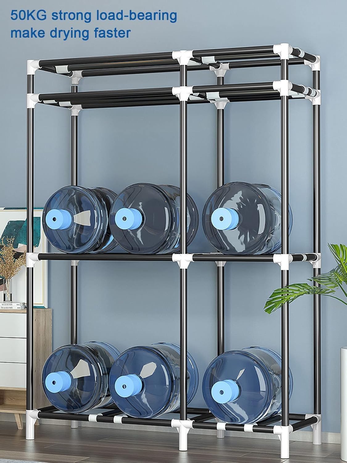 Electric Clothes Dryer, Portable Electric Clothing Rack Dryer, 3-Tier PTC Hot Air Cloth Drying Machine with Timer, Heated Clothes Airer, Folding Wardrobe Hanger Rack for Home Indoor Dorms,2400W
