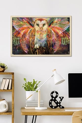 Vista 48 de Trends International Jumbie - Owl Wall Poster, 34L x 22.4W, Mahogany Framed Version