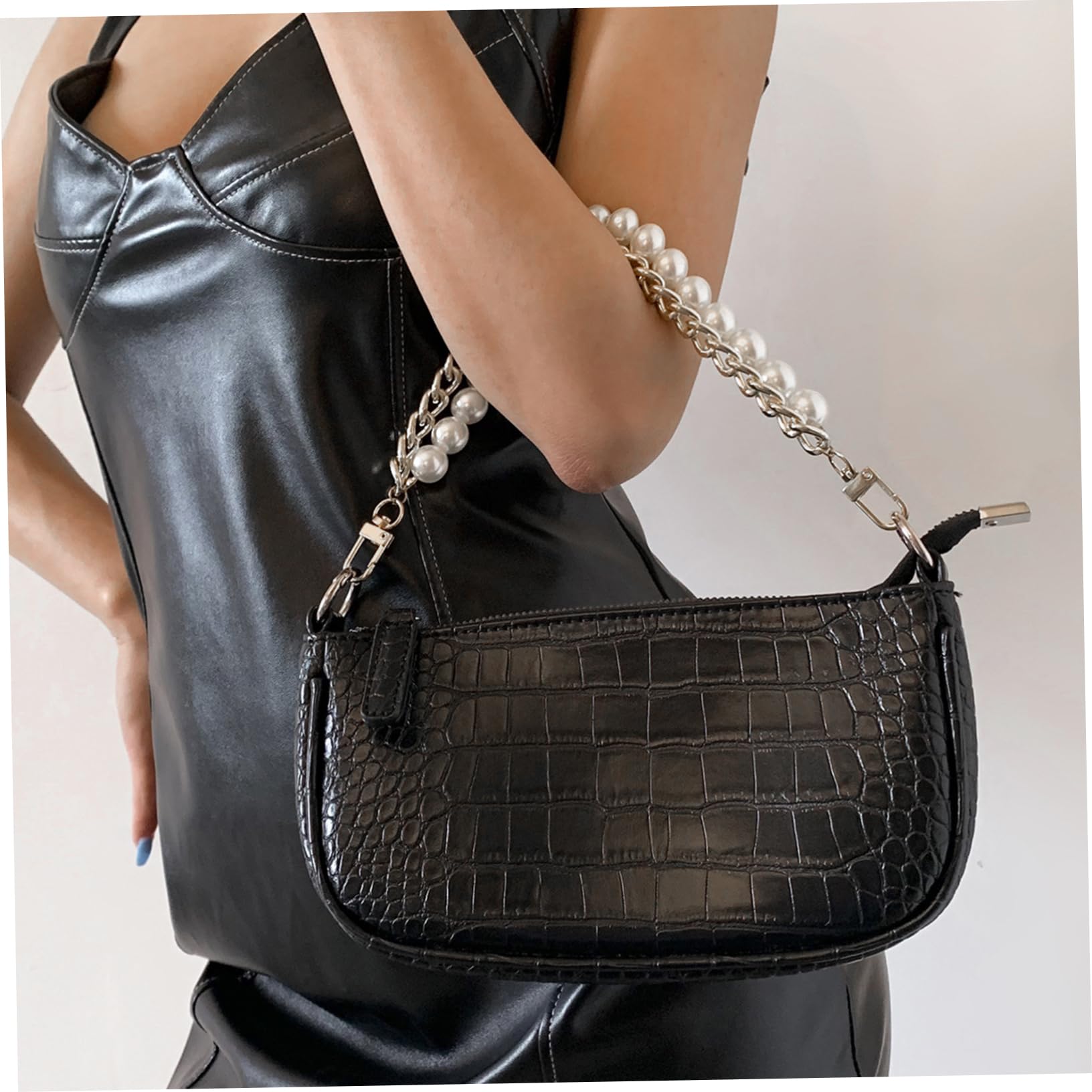 TEHAUX 6piezas Correa De Perlas Para Bolso Cadena Decorativa De Asa De Hombro Para Bolsos Repuesto De Cadena De Moda