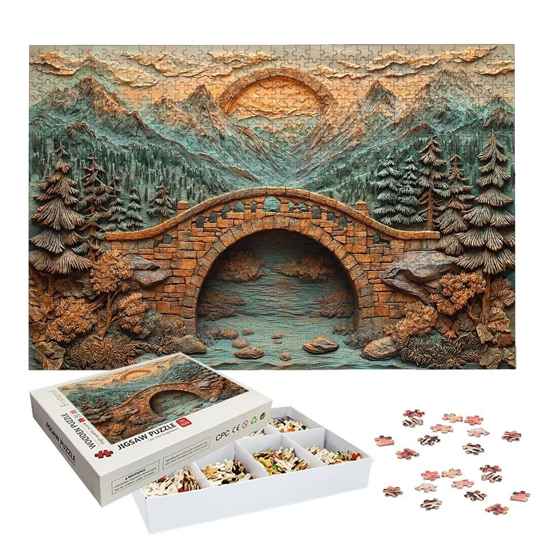 Puzzle 1500 Piezas, Puzzle Puente de Madera para Adultos, Regalos -2634