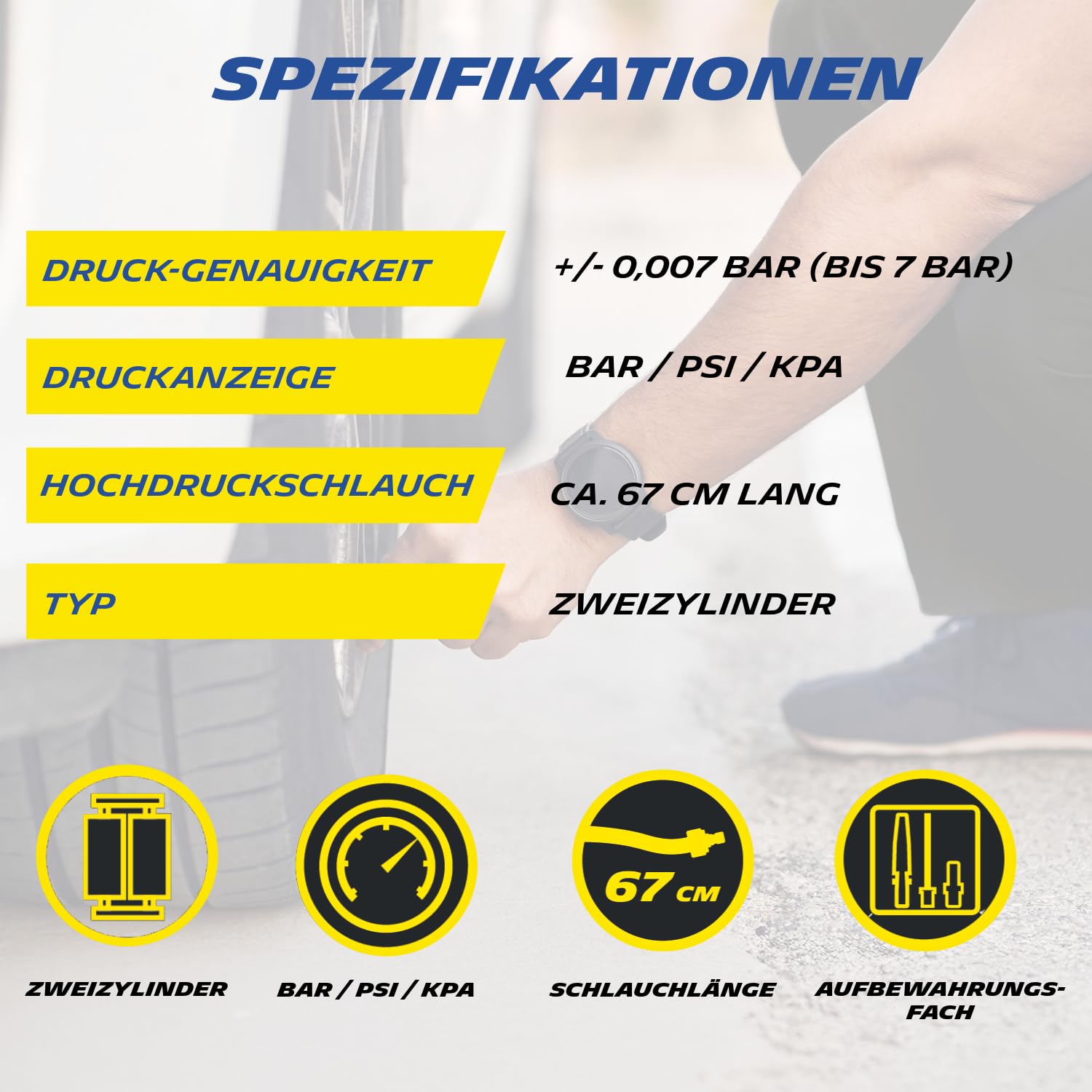 Michelin 92421 Pompa a pedale, 2 cilindro con indicatore digitale
