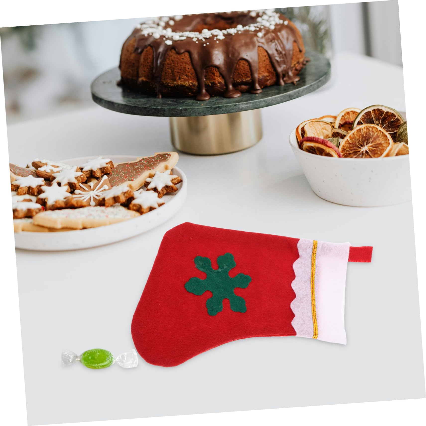 PRETYZOOM 2 Sätze Weihnachtsstrumpf Goodie Bag Mini-weihnachtsstrümpfe Weihnachtsdekoration Weihnachts-mini-socken Kleine Hessische Taschen Ornamente Strümpfe Weihnachten Stoff Stück * 2