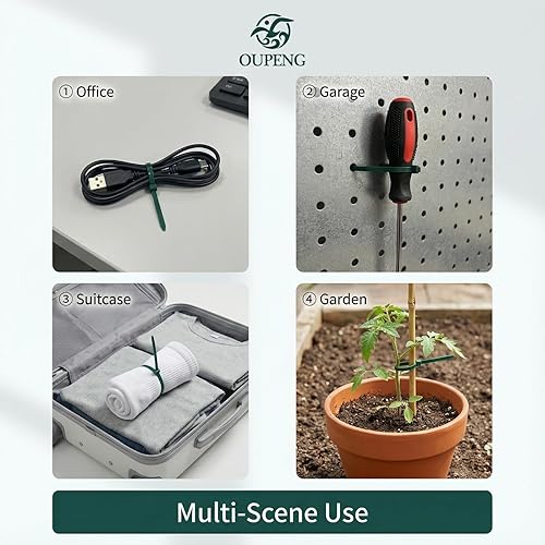 Miniatura 9 de 200 bridas de nailon de 8 pulgadas, color verde, multiuso, autobloqueo, bridas de plástico ultra fuertes con resistencia a la tracción de 40 libras,