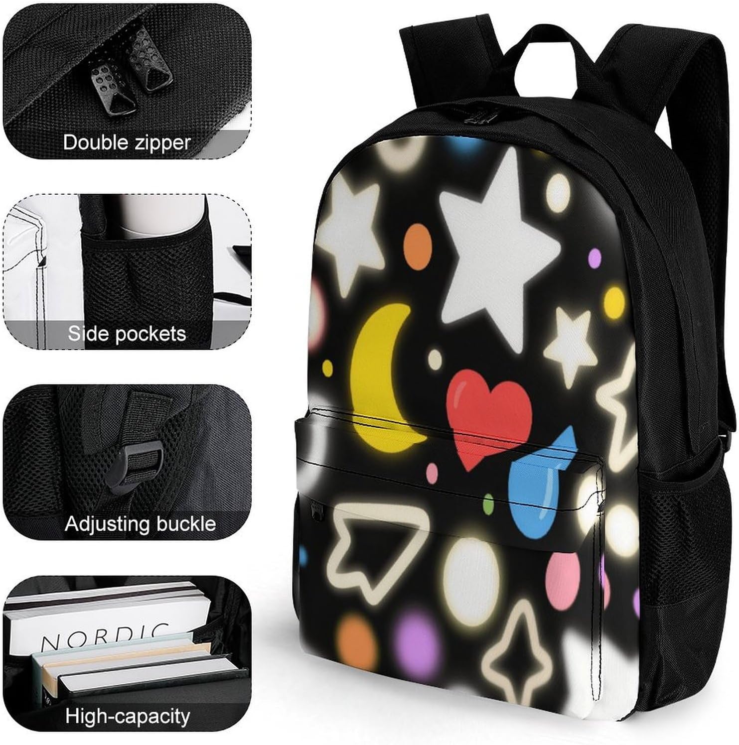Irregular Pattern Backpack Daypack Travel Backpack | Lightweight Casual Laptop Backpack for Women Men Aesthetic Travel Bag for Weekender Business Hiking Outdoor