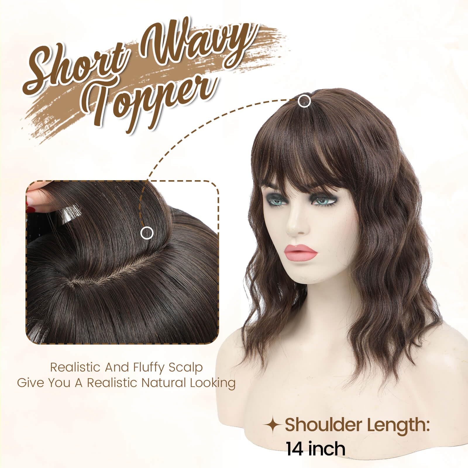 Flyroseing Hair Toppers with Fringe - Image 3